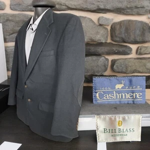 Bill Blass Jacket Blazer Mens 40R Black Cashmere Elbow Patches USA - Picture 1 of 11