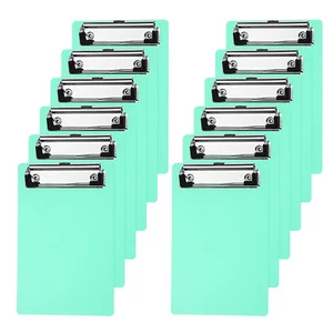 4" x 6" Plastic Clear Hanging Clipboard A6 Transparent Clipboard, Green,12Pcs - Picture 1 of 7