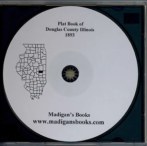 Douglas Co Illinois IL 1893 Atlas libro plano genealogía historia propietarios de tierras CD - Imagen 1 de 1
