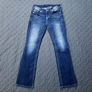 Stivaletto sartoriale Miss Me Jeans donna 27X32 blu vita bassa lavaggio scuro denim americano - Foto 1 di 12