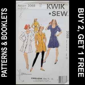 Abito/tunica vintage Kwik cucito maglia linea principessa modello #2068 taglia XS-XL NON TAGLIATO - Foto 1 di 5