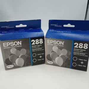 (2 Kartons) 2 Epson 288 schwarze Tintenpatronen T288120 4 Patronen insgesamt Ablaufdatum 01/27 - Bild 1 von 4