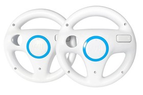 2 Genuine Nintendo Wii Mario Kart Wheels Controller OEM Authentic White 