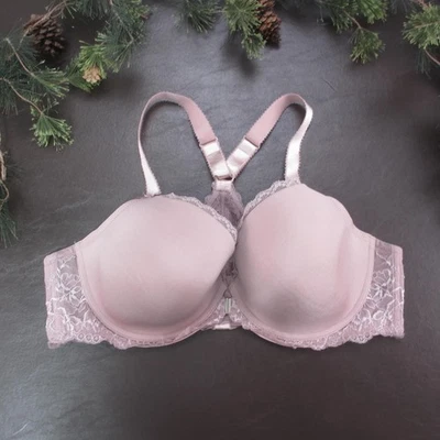 Adore Me Bra Womens 42D Mauve Pink Front Closure Racerback Lace Underwire Molded - Image 1 of 4
