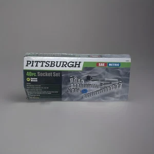 40pc Socket Set with 3/8" Ratchet Wrench & Case ~SAE & Metric~ #62843 New NIB! - Picture 1 of 11
