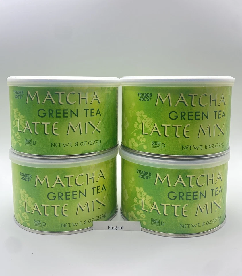 4 Packs Trader Joe's Matcha Green Tea Latte Mix 8 Oz Each Pack