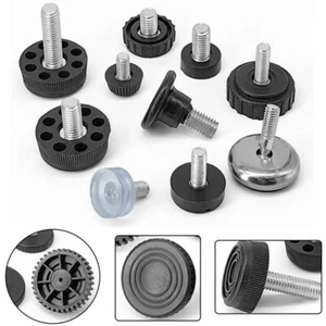 M6 M8 M10 Thread Table Desk Screw On Adjustable Levelling Furniture Foot Feet - Picture 1 of 85