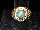 10k Gold Jade Ring US Marine WWII Eagle Anchor Globe H&H Imperial EAG 17.6gr