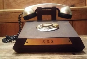 (18-5) SOLID WOOD FULL-BLOWED CUSTOM TABLE MODEL TELEPHONE / 1960'S - 1970'S - Picture 1 of 23