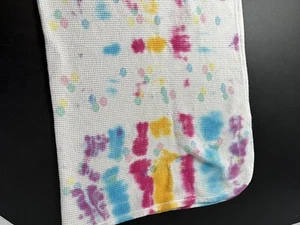 Baby Morgan Cotton Blanket Thermal Waffle Weave Tie-Dyed Balloons Vintage USA - Picture 1 of 12