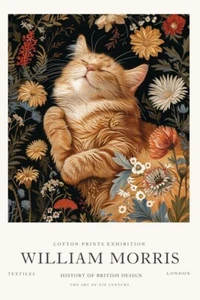 William Morris Ginger Cat Vintage Cotton Prints Exhibition Wall Poster Print - Picture 1 of 6