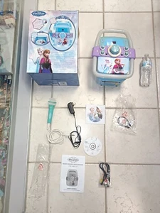 DISNEY FROZEN FROSTED LIGHTS KARAOKE MACHINE CD PLAYER Complete Microphone Box - Picture 1 of 24