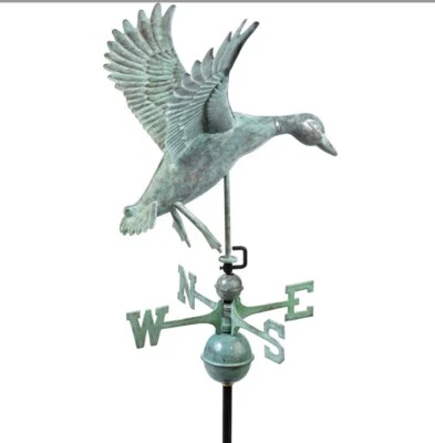 Good Directions Copper Landing Duck  Blue Verde Finish Weathervane 205-95 - Image 1 of 4