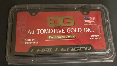 CHALLENGER License Plate Frame Stainless Steel Black- Au-Tomotive Gold - Image 1 of 3