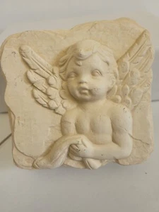 1996 Vintage 3D Bisque Ceramic Trinket Box Cherub Top ~ From Scioto Mold - Picture 1 of 13