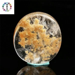 TOP Natural Rutile Flowers & Phantom Crystal Lodolite in Quartz Mosaic Pendant - Bild 1 von 5