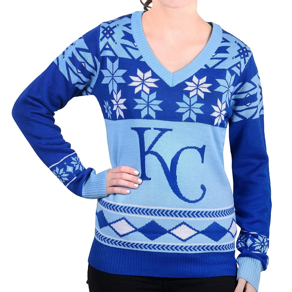 MLB Kansas City Royals Women's V-Neck Sweater Small, Medium, Large or XL - Image 1 of 1