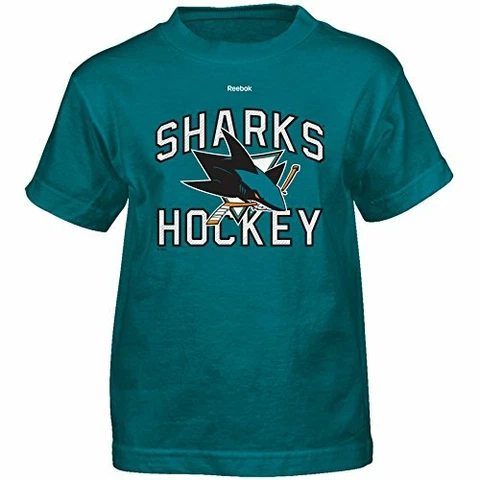 Outerstuff NHL San Jose Sharks Open Net Short Sleeve Tee, Medium/(5-6), Jag Teal Cover