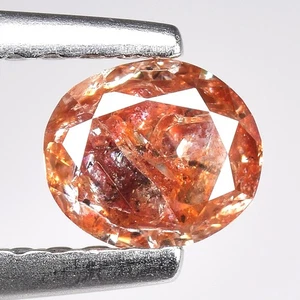 0.45ct Natural Loose Diamond Oval Cut Brownish Red -  I3 Clarity 4.9mm x 4.5mm - Picture 1 of 1