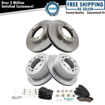 Kit de pastillas de freno delanteras y traseras y rotor de cerámica para 98-07 Land Cruiser LX470 Foto 1 de 4