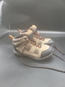 Ozark Trail Youth Hiking Boots Size 1 Brown w Black & Orange Accents EUC Kids - Picture 1 of 11