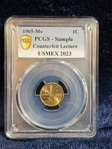 PCGS Sample Slab Authenticity Lecture USMex 2023 by Jay Turner 1965 1 Centavo - Picture 1 of 2