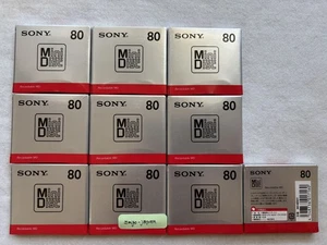 SONY MDW80T MD Minidisco en Blanco 80 Minutos Grabable Lote de 10 Discos Set - Imagen 1 de 3
