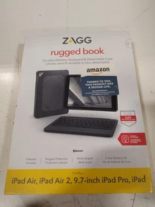 ZAGG Rugged Book Detachable Case and Magnetic Hinged Keyboard-9.7” Screen - Picture 1 of 3