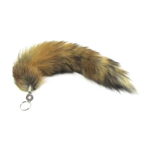 Red Fox Tail Pelt Keychain Fur Hide Keyring Tassel Key Ring Chain Bag Charm Gift - Picture 1 of 4