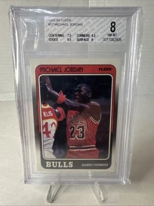 Fleer #17 1988/89 Michael Jordan losa BGS 8 (3 9+ subgrados) Chicago Bulls - Imagen 1 de 4