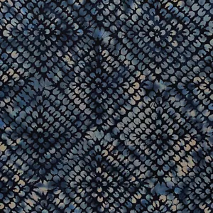 Tela Batik 100% Algodón - Estampada y Teñida a Mano - Diseño Azulejo Azul Gris - Imagen 1 de 1