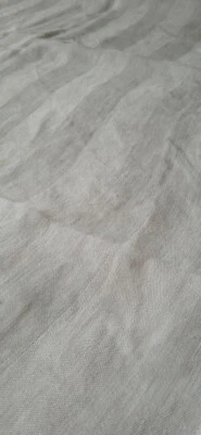 ancienne nappe damassé coton rayures 125x220 cm sans monogramme    pour récup - Photo 1/4