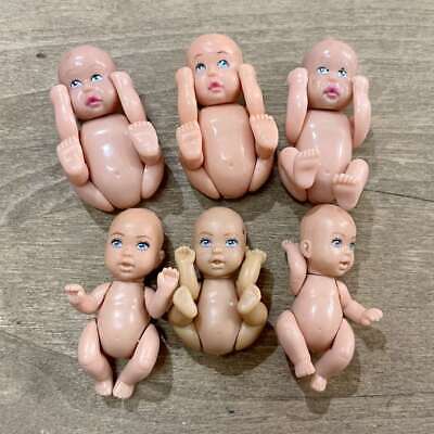 6pcs Happy Family Barbie Midge Pregnant Newborn Baby Girl Doll 1.75” • 21.99$