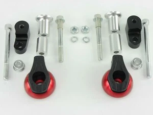 CNC Alu Crash Pads adecuado para Kawasaki Z750 2007-2012 Rojo - Picture 1 of 2