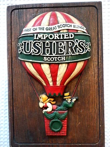 Rare VTG Usher's Scotch Ballon Composite Bar Sign Display Advertisement 18x12 - Picture 1 of 15