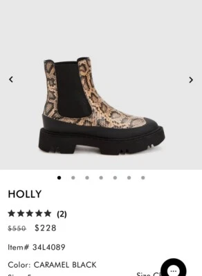 Aquatalia Chelsea Pitón Repujado Nuevo Talla 9.5 🇮🇹  Foto 1 de 4