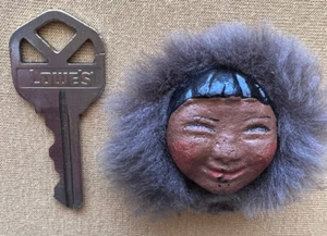Vintage/Antike, Handarbeit, Alaskan Eskimo Brosche 40er Jahre ? - Bild 1 von 4