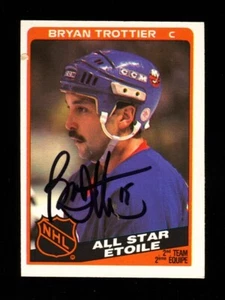 1984-85 OPC O PEE CHEE BRIAN TROTTIER COMO #214 ISLANDERS AUTÓGRAFO FIRMADO DE COLECCIÓN - Imagen 1 de 1