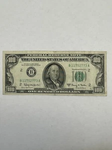 1963 A $100 Old Used U.S. Currency Serial Number # B11752773A - Picture 1 of 8