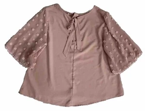 June & Hudson Trapez Top Damen M rosa Schweizer Punkte Bluse locker fließend feminin - Bild 1 von 8
