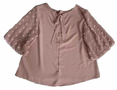 Blusa Top Trapecio June & Hudson Mujer M Rosa Punto Suizo Suelta Fluida Femenina Foto 1 de 4