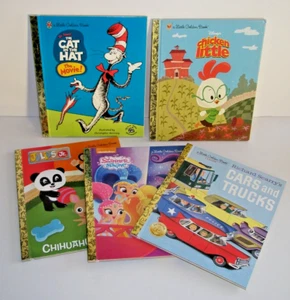 4 New Little Golden Books Chicken Little Cat In Hat Car & Trucks Shimmer & Shine - Foto 1 di 5