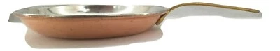 Padella in rame stagnato con manico in ottone da cucina uso alimentare 32x6 cm - Immagine 1 di 3