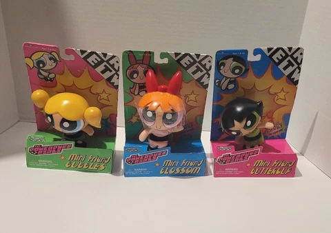 Vintage Powerpuff Girls Mini Friend Toy Cartoon Network 1999 Lot Of 3 New Cover