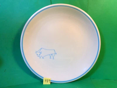 Plato de cena Blue Bull 9" para restaurante, Shenango China, EE. UU. (usado/usado en excelente estado) Foto 1 de 4