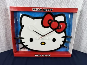 Hello Kitty Face Red 19x14" Analog Wall Clock Battery Operated NEW 2024 Sanrio - Picture 1 of 3