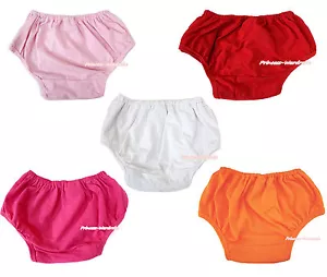 Mutandine Bloomer Rosso Bianco Rosa Neonato Bambina Fiorente Colore Solido 6m-3Y - Foto 1 di 12