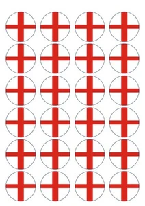 250 X PRECUT ENGLAND FLAG BIRTHDAY EDIBLE WAFER PAPER CUPCAKE CAKE TOPPERS 1069 - Picture 1 of 1
