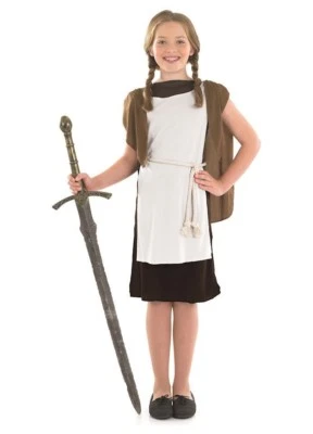 Viking Girl childrens dress up costume by Fun Shack Size M  age 6-8.  - Image 1 of 4