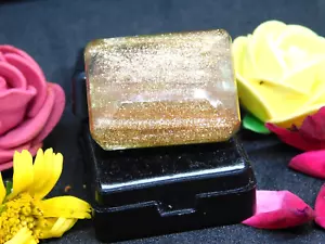 75.90Ct Extremely Rare Rutile & Sunstone Emerald cut Certified Loose Gemstone - Imagen 1 de 7